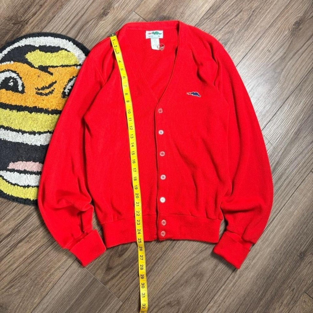 Red 80s Sears fire breathing dragon cardigan sweater Size M #cardigan #vintage